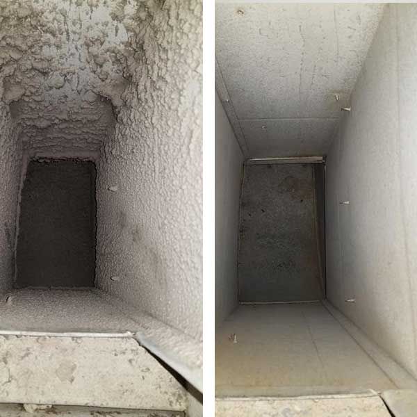 Before and after air duct cleaning in Baltimore County