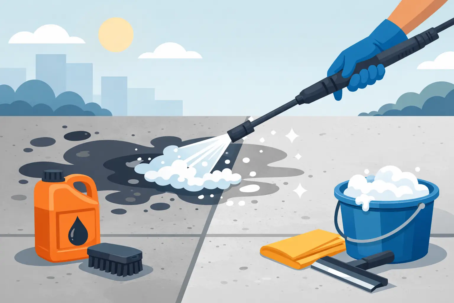 Concrete Cleaning Oil Stains That Won’t Budge