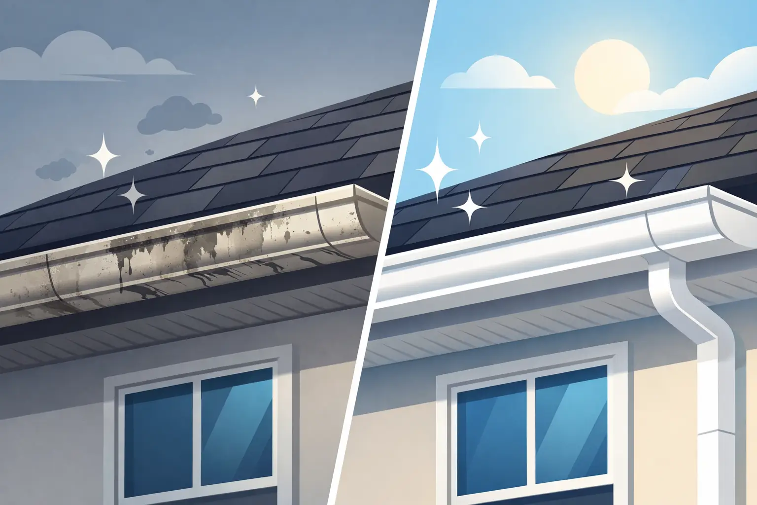 Gutter Brightening Before and After Results