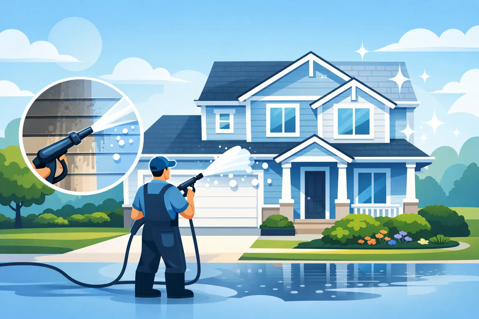 House Washing That Protects Curb Appeal