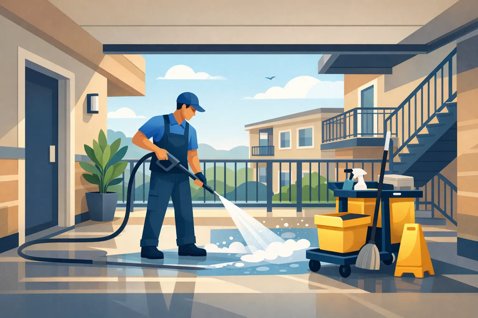How to Clean Apartment Breezeways Safely