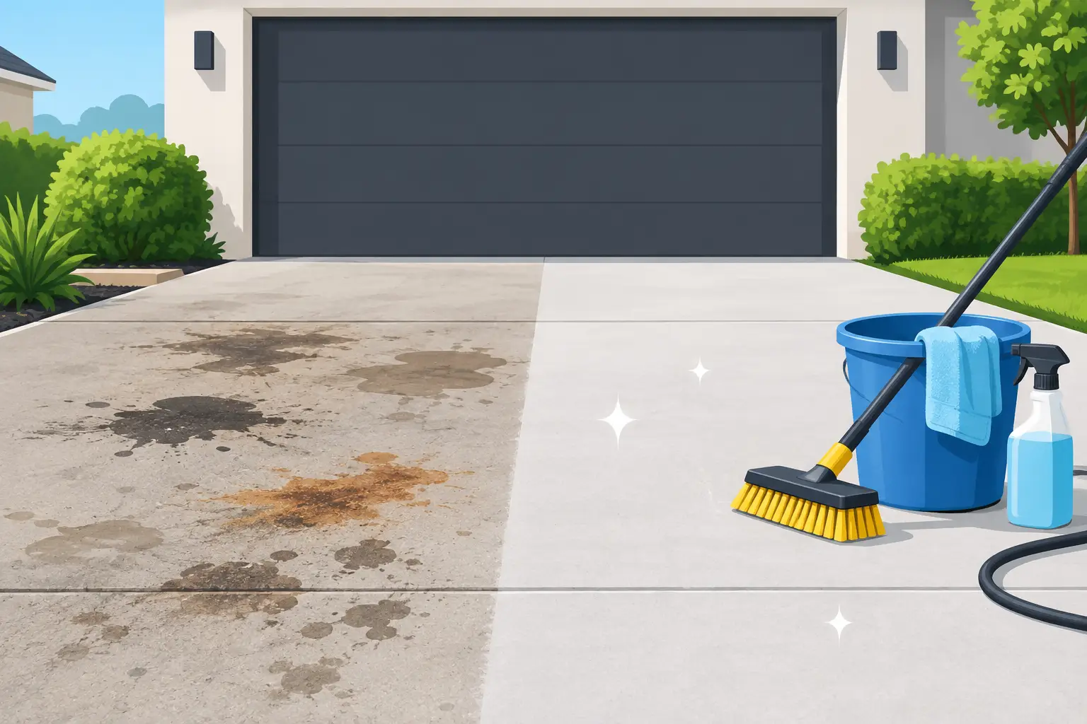 How to Remove Driveway Stains Without Damage