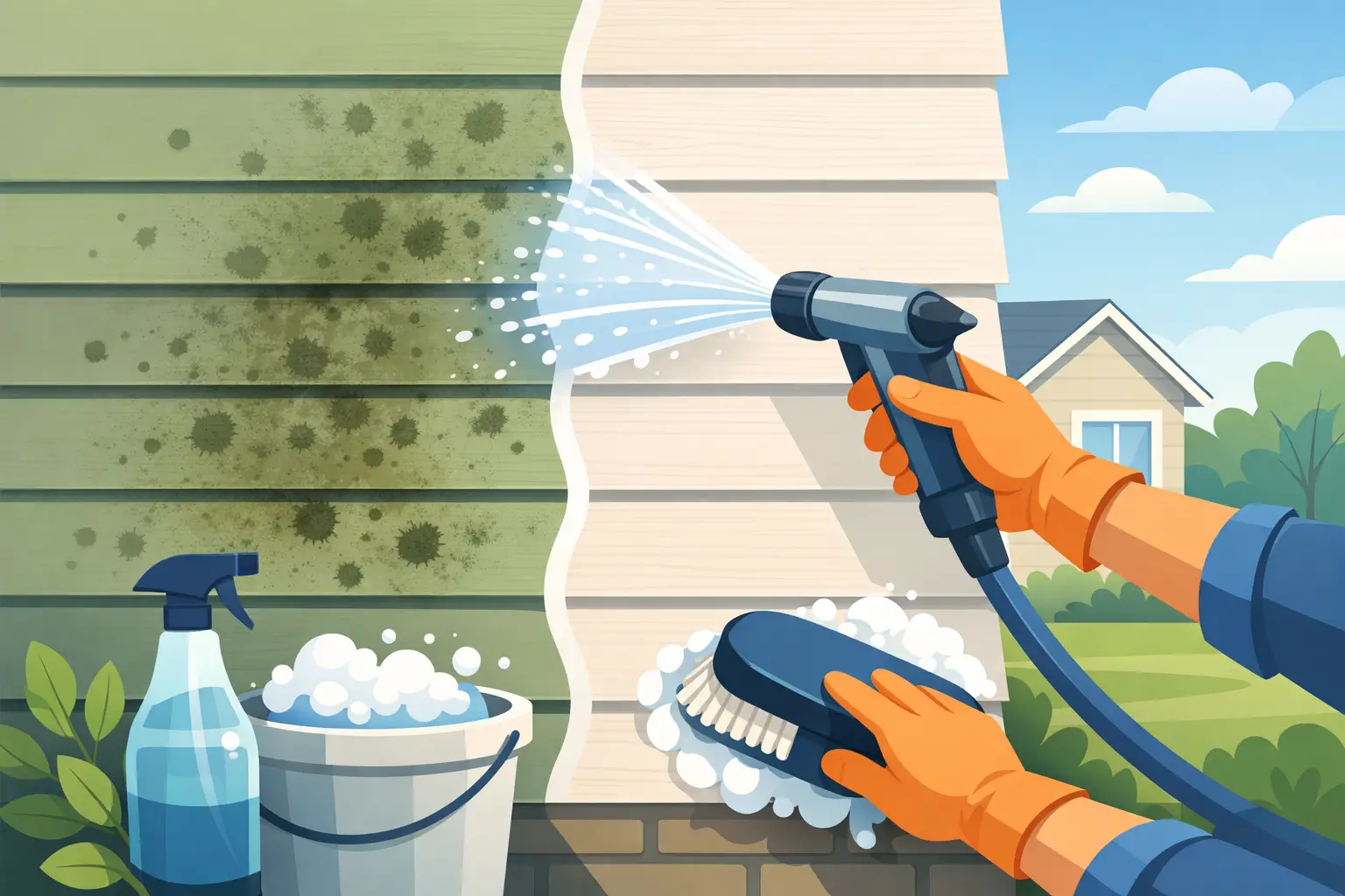 How to Remove Mildew From Siding Safely