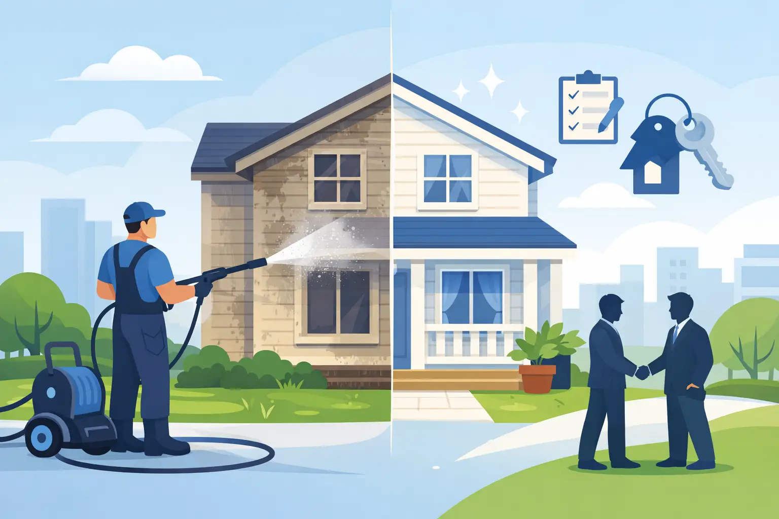 Pressure Washing Rental Property Turnaround