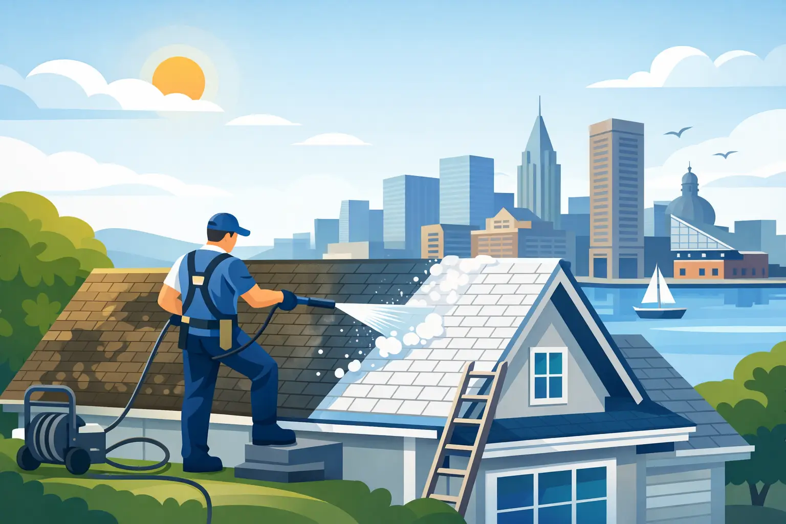 When Should a Roof Be Washed in Baltimore?